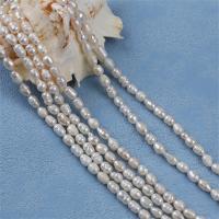 Baroque Cultured Freshwater Pearl Beads, Rice, DIY, white, 6-7mm Approx 14-15 Inch 
