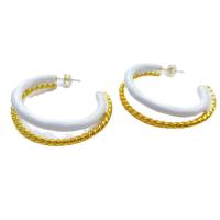 Brass Hoop Earring, 18K gold plated, fashion jewelry & for woman & enamel, 39.5mm 