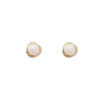 Boucle d'oreille en alliage de zinc en plastique perle, avec Plastique ABS perle, fade et jamais plaqué de haute qualité, bijoux de mode & pour femme, doré Vendu par paire