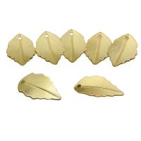 Brass Leaf Pendants, gold color plated, Unisex, golden Approx 