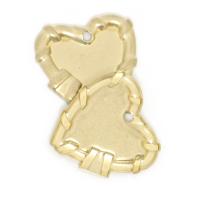 Brass Jewelry Pendants, Heart, gold color plated, Unisex, golden Approx 