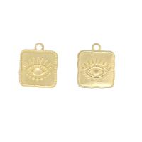 Brass Jewelry Pendants, Square, gold color plated, Unisex, golden Approx 