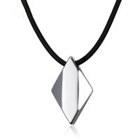 Titanium Steel Jewelry Necklace, Wax Cord, with Tungsten Steel, with 1.57inch extender chain, polished, fashion jewelry & for man Approx 16.54 Inch 