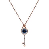 Rhinestone Zinc Alloy Necklace, with 8cm extender chain, rose gold color plated, fashion jewelry & for woman & with rhinestone cm 
