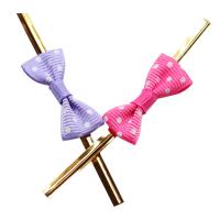 Ribbon Bow, Polyester, with Iron, Bowknot, gold color plated, DIY, multi-colored 80mm 