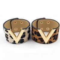 PU Leather Cord Bracelets, with Zinc Alloy, gold color plated, fashion jewelry & for woman 