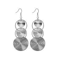 Stainless Steel Drop Earring, 304 Stainless Steel, platinum color plated & for woman, silver color 