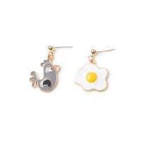 Enamel Zinc Alloy Drop Earring, gold color plated & for woman, silver color 