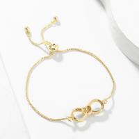 Cúbicos Circonia pulsera Latón de Micro pavimenta, metal, chapado en color dorado, micro arcilla de zirconia cúbica & para mujer & hueco, dorado, 220mm, Vendido por UD