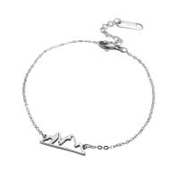 Stainless Steel Charm Bracelet, 304 Stainless Steel & for woman & hollow, original color 