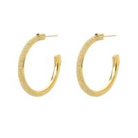 Brass Hoop Earring, gold color plated, micro pave cubic zirconia & for woman, 30mm 