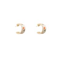 Enamel Zinc Alloy Stud Earring, high quality plated, fashion jewelry & for woman, multi-colored 