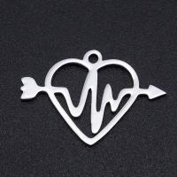 pendentifs de cœur en inox , 201 acier inoxydable, coeur, Placage ionique sous vide, bijoux de mode & pour femme, plus de couleurs à choisir Vendu par sac