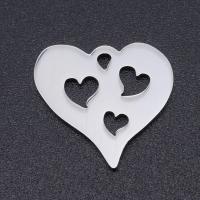 pendentifs de cœur en inox , 201 acier inoxydable, coeur, Placage ionique sous vide, bijoux de mode & pour femme, plus de couleurs à choisir Vendu par sac