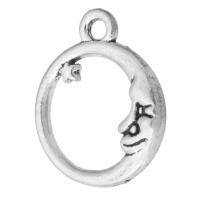 Zinc Alloy Jewelry Pendants, Moon and Star, plated, Unisex & hollow Approx 2mm 