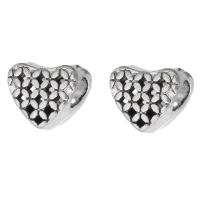 Zinc Alloy Large Hole Beads, Heart, plated, DIY Approx 4.5mm 