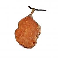 Natural Agate Druzy Pendant, Ice Quartz Agate, with Brass, irregular, gold color plated, fashion jewelry 30-50mm 