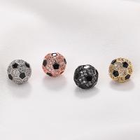 Zinc Alloy Jewelry Beads, Round, plated, DIY & micro pave cubic zirconia & enamel 