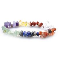 Gemstone Bracelets, with Gypsum & Brass, plated mixed colors, 40-60mm .09 Inch 