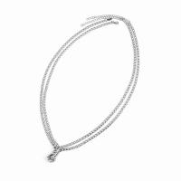 Titanium Steel Chain Necklace, with Zinc Alloy, with 8cm extender chain, Hand, silver color plated, fashion jewelry & for couple cm 