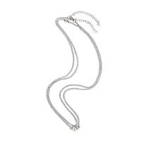 Paar Edelstahl Halskette, 304 Edelstahl, mit Magnet & Zinklegierung, mit Verlängerungskettchen von 8cm, silberfarben plattiert, Modeschmuck & für paar, keine, Länge:55 cm, verkauft von Paar