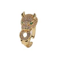 Cubic Zirconia Micro Pave Brass Finger Ring, gold color plated, Adjustable & micro pave cubic zirconia & for woman, gold, 16mm 