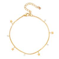 Zinc Alloy Anklet, with 1.9inch extender chain, Star, plated, for woman & with rhinestone Approx 8.26 Inch 