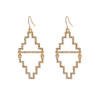 Zinc Alloy Rhinestone Drop Earring, Geometrical Pattern, plated, for woman & with rhinestone & hollow 