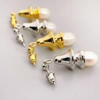Brass Drop Earring, with Plastic Pearl, plated, fashion jewelry & for woman 27mm 