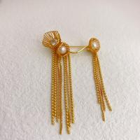 Plastic Pearl Brooch, Brass, with Plastic Pearl, plated, fashion jewelry & for woman 