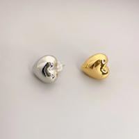 Brass Stud Earring, Heart, plated, fashion jewelry & for woman 