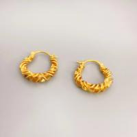 Brass Hoop Earring, 18K gold plated, fashion jewelry & for woman 