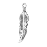 Zinc Alloy Feather Pendants, plated, Unisex Approx 1mm 