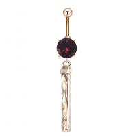 Stainless Steel Belly Ring, Zinc Alloy, with Cubic Zirconia & 304 Stainless Steel, Galvanic plating, for woman & faceted 48.1mm 