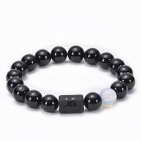 Black Agate Bracelets, with Gemstone, 12 Signs of the Zodiac, elastic & Unisex 10mm .6-8.2 Inch 