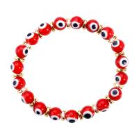 Evil Eye Jewelry Bracelet, Lampwork, with Non Magnetic Hematite, plated, Unisex 8mm .3 Inch 