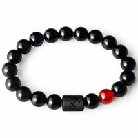 Black Agate Bracelets, with Gemstone, 12 Signs of the Zodiac & Unisex .6-8.2 Inch 
