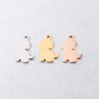 Stainless Steel Animal Pendants, 304 Stainless Steel, Dog, Vacuum Ion Plating, DIY Approx 1.5mm 