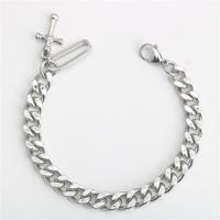 Titanium Steel Bracelet, silver color plated, fashion jewelry silver color, 8mm 