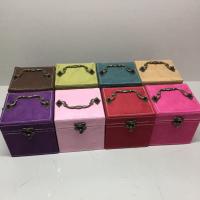 Multifunctional Jewelry Box, PU Leather, with Velveteen & Zinc Alloy, Square, antique bronze color plated, multilayer & with mirror 