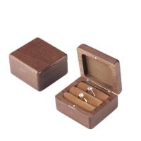 Boîte Cadeau de bijoux, Noyer, avec Aimant, Carré, Portable & durable, couleur de café Vendu par PC