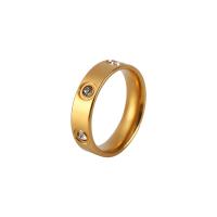 Нержавеющая сталь Rhinestone палец кольцо, Нержавеющая сталь 304, Круглая, Другое покрытие, ювелирные изделия моды & со стразами, Много цветов для выбора, продается PC