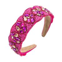 Hair Bands, Cloth, with Glass Rhinestone & Sponge, for woman & with rhinestone 370mm 48mm 