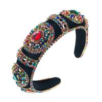 Hair Bands, Pleuche, with Glass Rhinestone, for woman & with rhinestone 370mm 35mm 