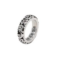 304 Stainless Steel Finger Ring & for man & blacken, original color, 6mm, US Ring 