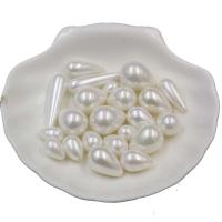 Half Drilled South Sea Shell Beads, Shell Pearl, Teardrop & half-drilled, white 