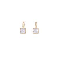 Cubic Zircon (CZ) Drop Earring, Brass, gold color plated, micro pave cubic zirconia & for woman 16mm 