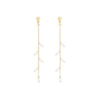 Brass Drop Earring, gold color plated, micro pave cubic zirconia & for woman, 61mm 