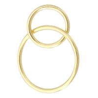 Медно-золото Ювелирные кольца, Кольцевая форма, 14K позолоченный, 21mm,9*9*1mm,14*14*1mm, продается PC