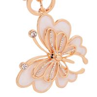 Zinc Alloy Key Clasp, Butterfly, plated, fashion jewelry & for woman & enamel & with rhinestone 